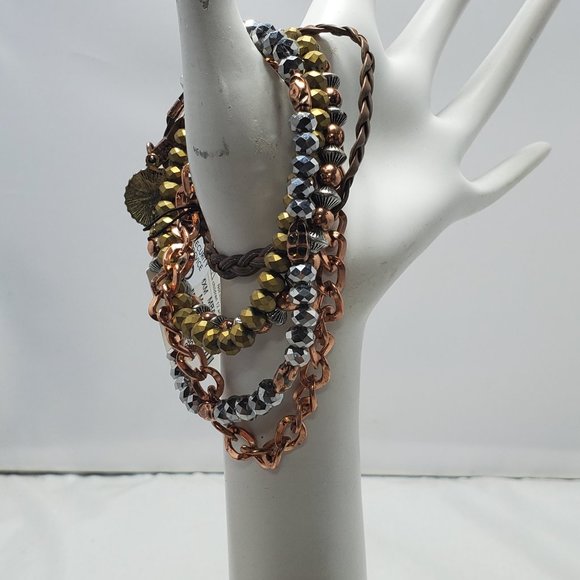 Buckle tricolor wrap bracelet or can be a necklace - Picture 3 of 14